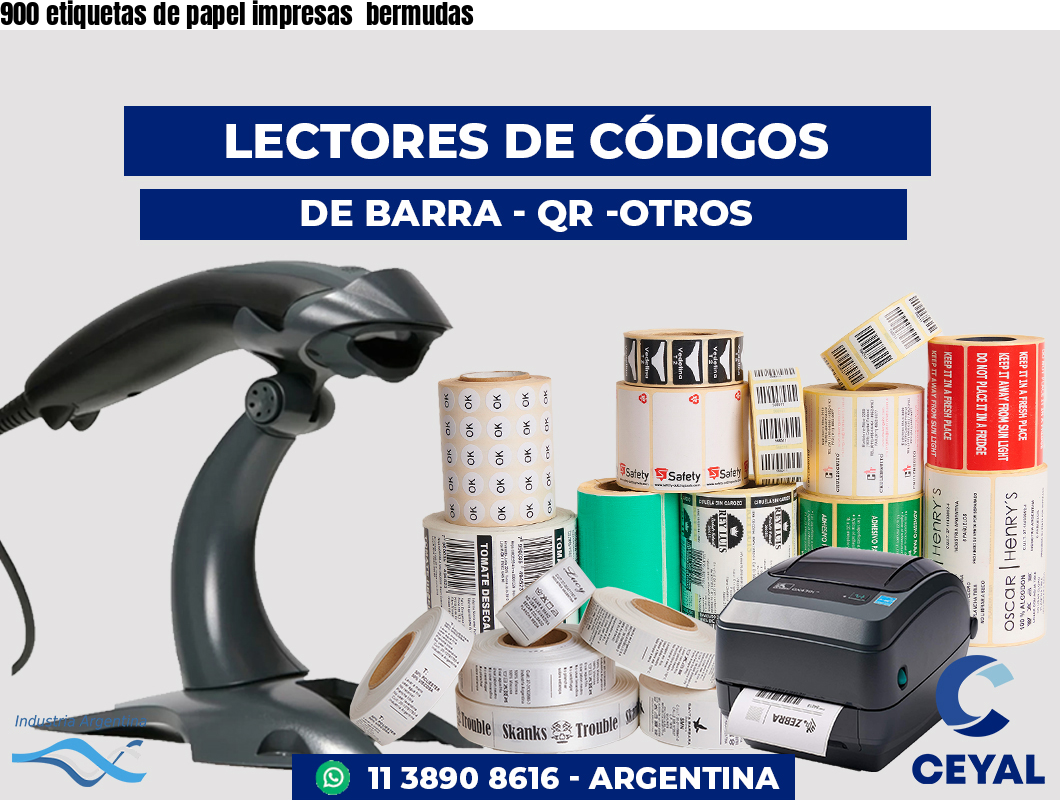 900 etiquetas de papel impresas bermudas