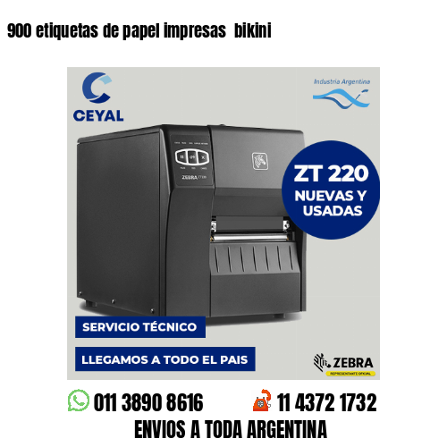 900 etiquetas de papel impresas bikini