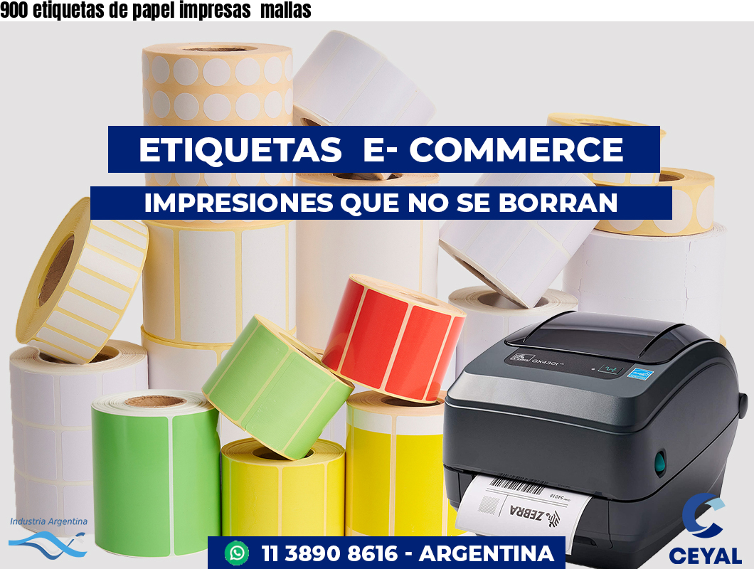 900 etiquetas de papel impresas  mallas
