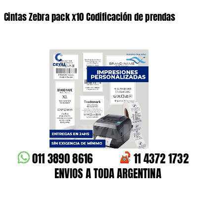 Cintas Zebra pack x10 Codificación de prendas