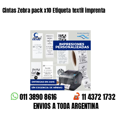 Cintas Zebra pack x10 Etiqueta textil imprenta