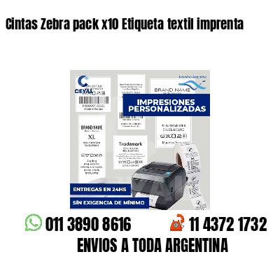 Cintas Zebra pack x10 Etiqueta textil imprenta