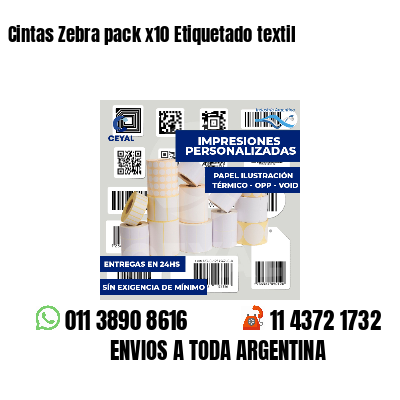 Cintas Zebra pack x10 Etiquetado textil