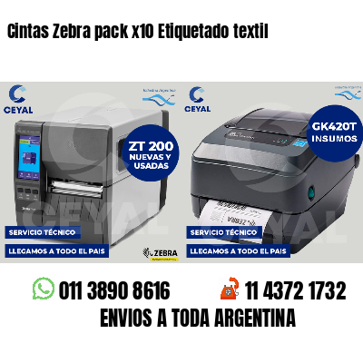 Cintas Zebra pack x10 Etiquetado textil