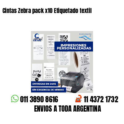 Cintas Zebra pack x10 Etiquetado textil