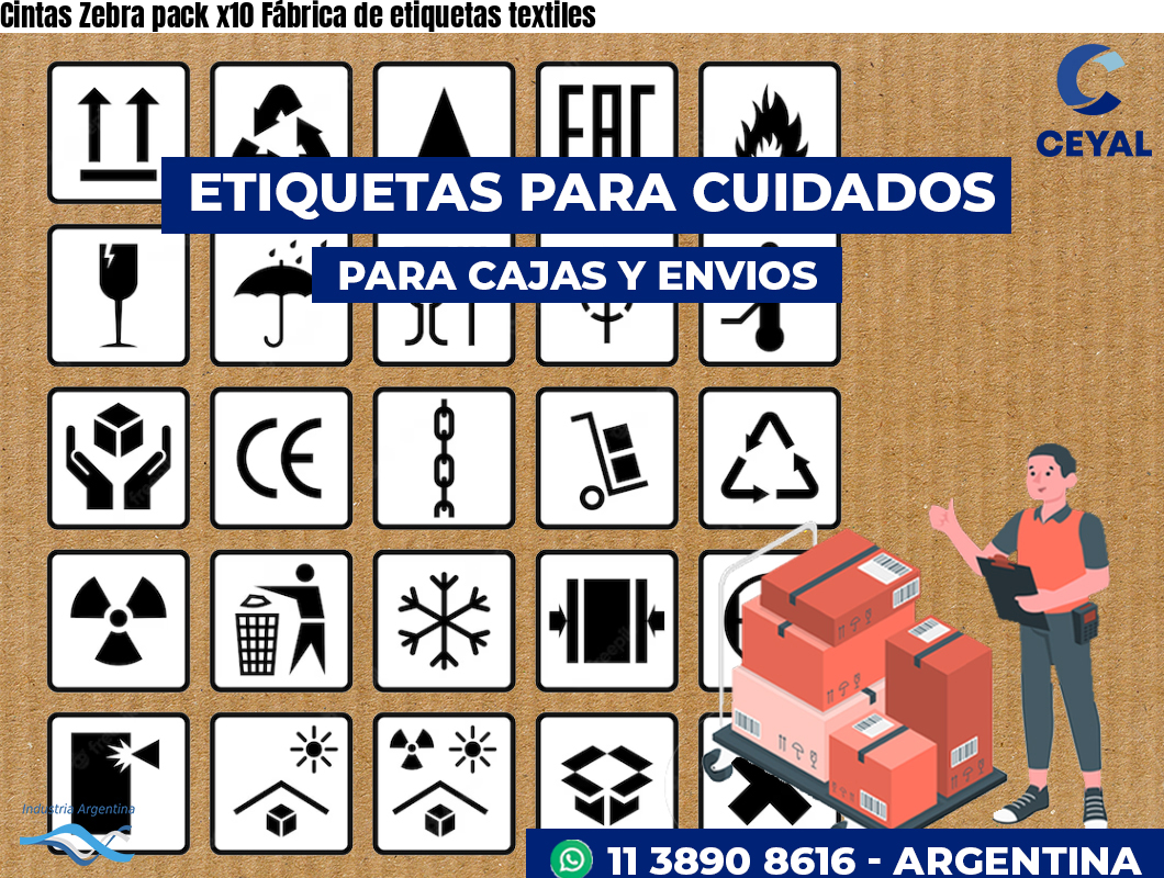 Cintas Zebra pack x10 Fábrica de etiquetas textiles
