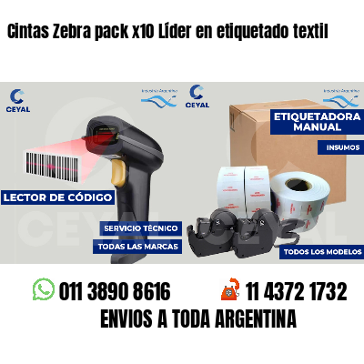 Cintas Zebra pack x10 Líder en etiquetado textil