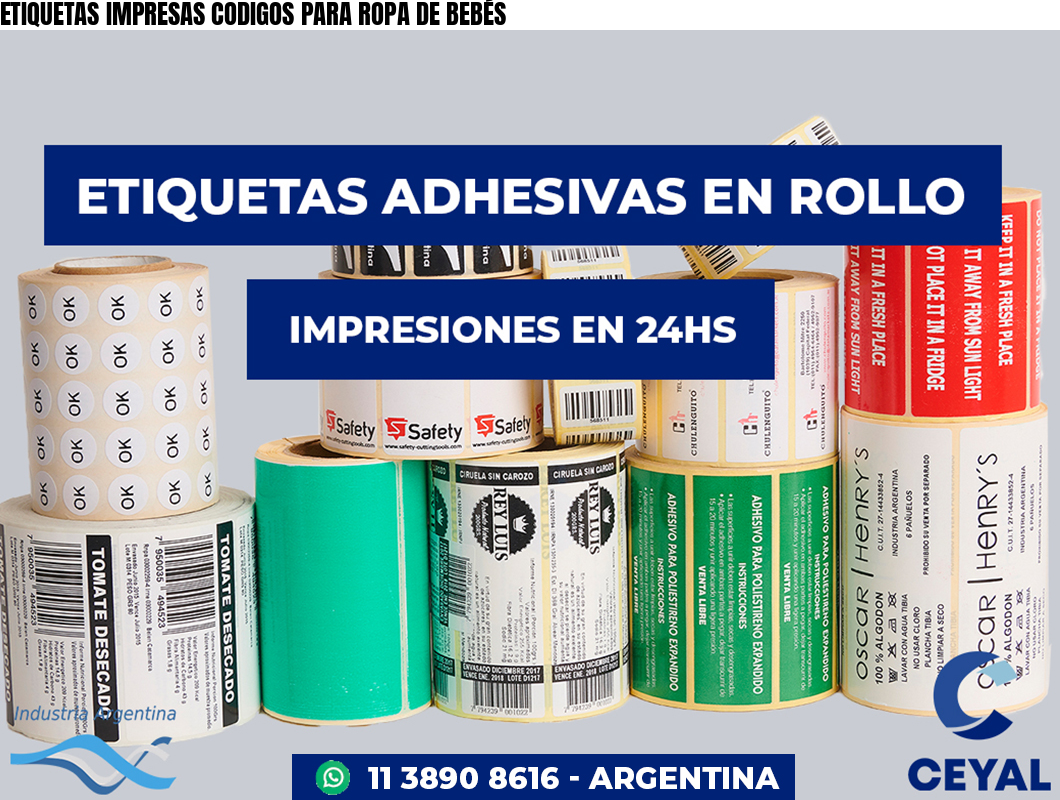 ETIQUETAS IMPRESAS CODIGOS PARA ROPA DE BEBÉS
