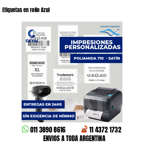 Etiquetas en rollo Azul