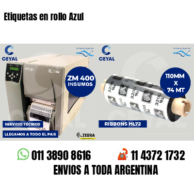 Etiquetas en rollo Azul