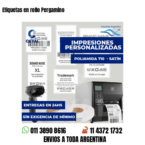 Etiquetas en rollo Pergamino