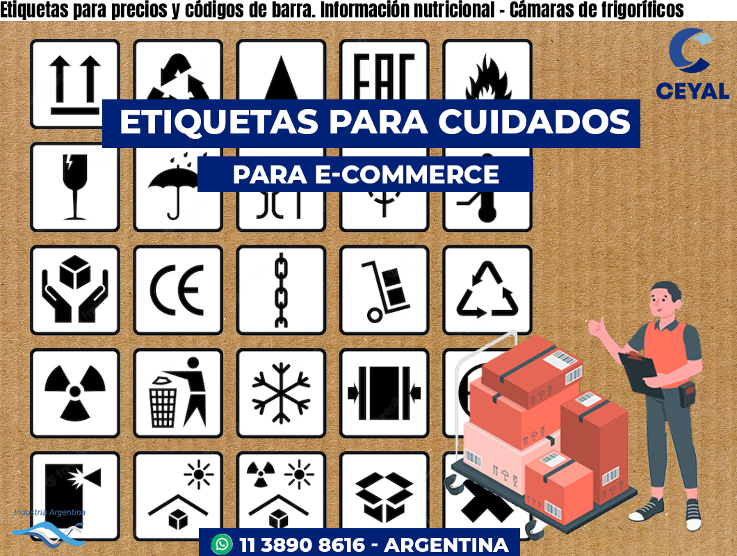 Etiquetas para precios y códigos de barra. Información nutricional – Cámaras de frigoríficos
