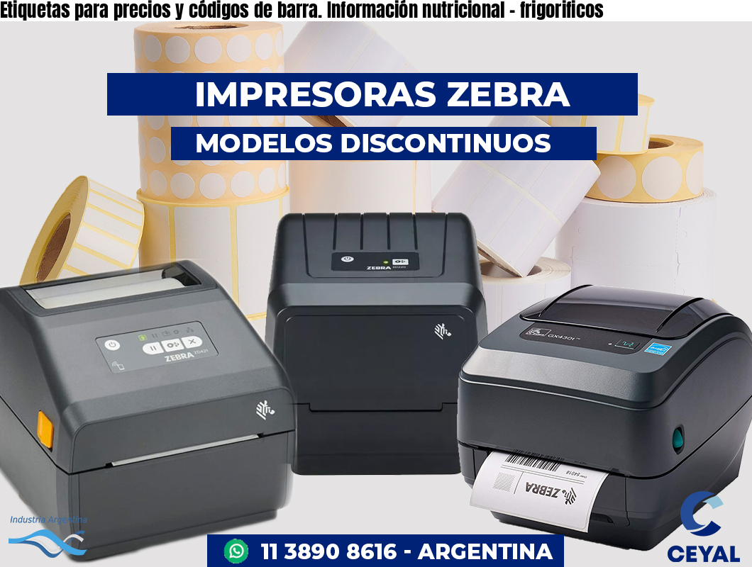 Etiquetas para precios y códigos de barra. Información nutricional - frigorificos
