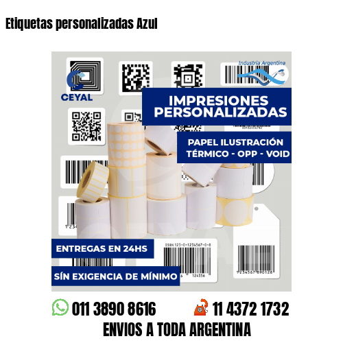 Etiquetas personalizadas Azul