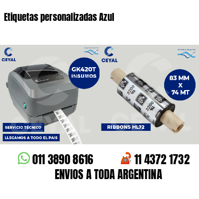 Etiquetas personalizadas Azul