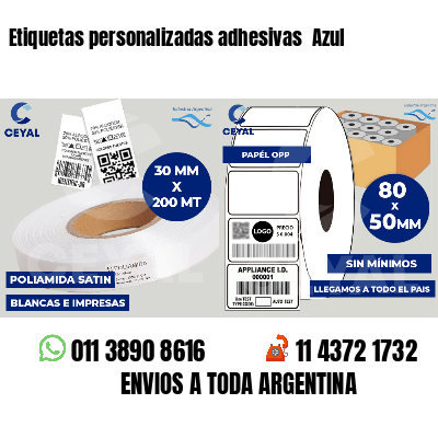 Etiquetas personalizadas adhesivas  Azul