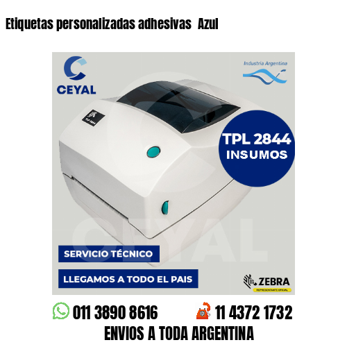 Etiquetas personalizadas adhesivas  Azul