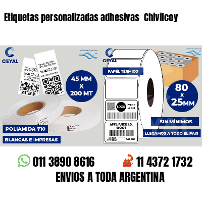 Etiquetas personalizadas adhesivas  Chivilcoy