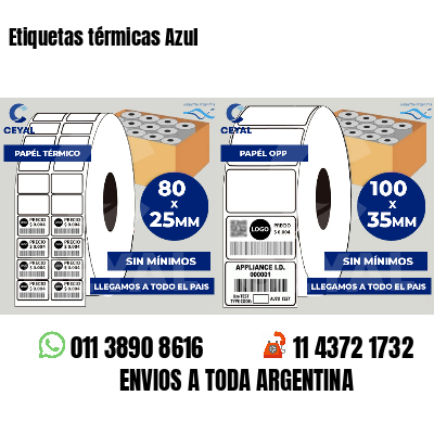 Etiquetas térmicas Azul