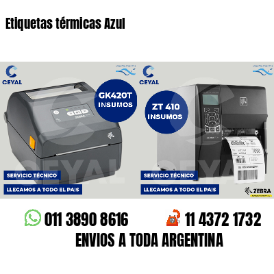 Etiquetas térmicas Azul