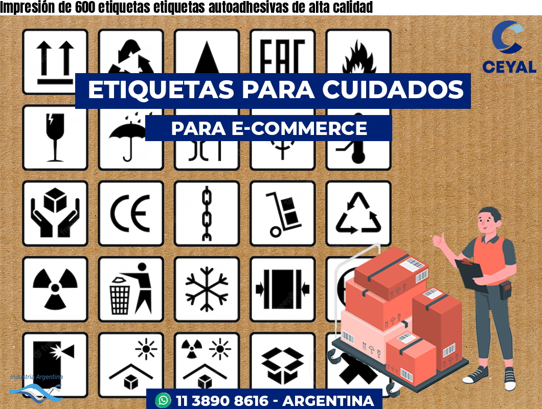 Impresión de 600 etiquetas etiquetas autoadhesivas de alta calidad