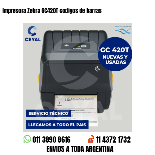 Impresora Zebra GC420T codigos de barras
