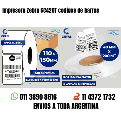 Impresora Zebra GC420T codigos de barras