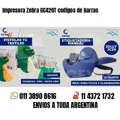 Impresora Zebra GC420T codigos de barras