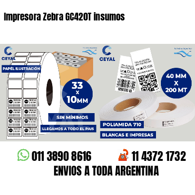 Impresora Zebra GC420T insumos