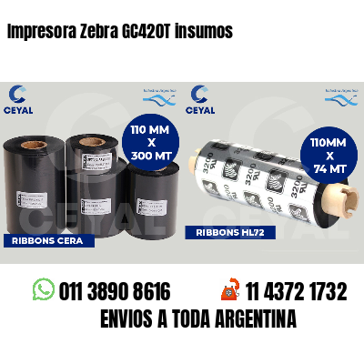 Impresora Zebra GC420T insumos