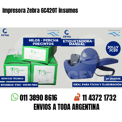 Impresora Zebra GC420T insumos