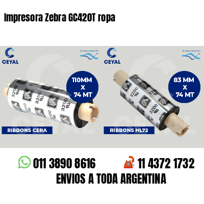 Impresora Zebra GC420T ropa