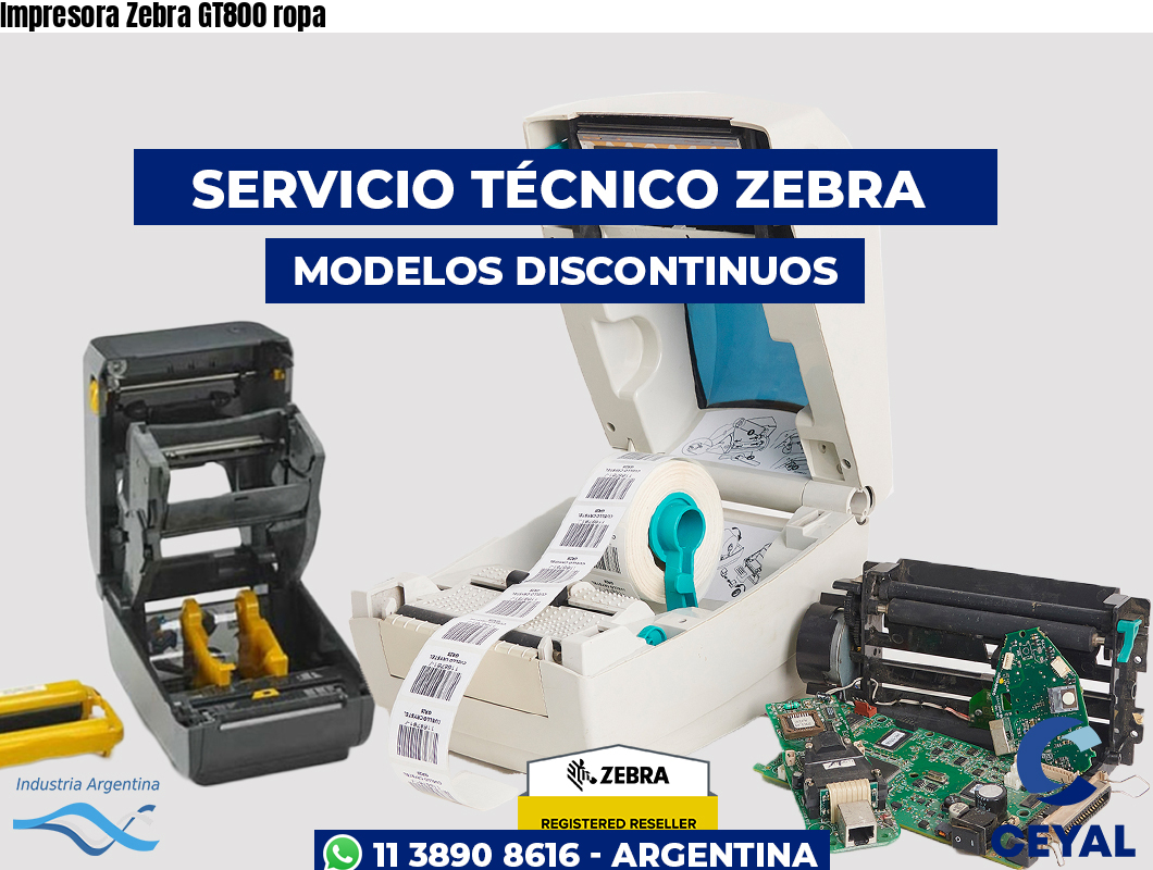 Impresora Zebra GT800 ropa