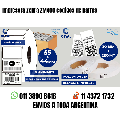 Impresora Zebra ZM400 codigos de barras