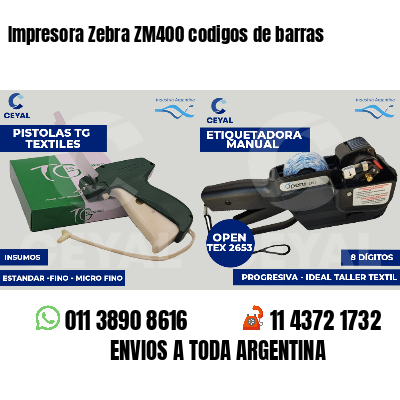 Impresora Zebra ZM400 codigos de barras