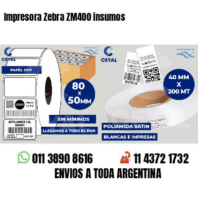 Impresora Zebra ZM400 insumos