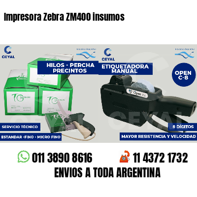 Impresora Zebra ZM400 insumos