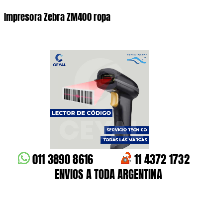 Impresora Zebra ZM400 ropa
