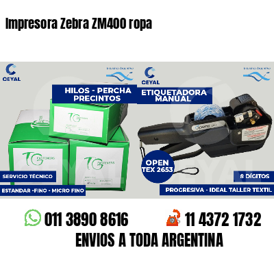 Impresora Zebra ZM400 ropa