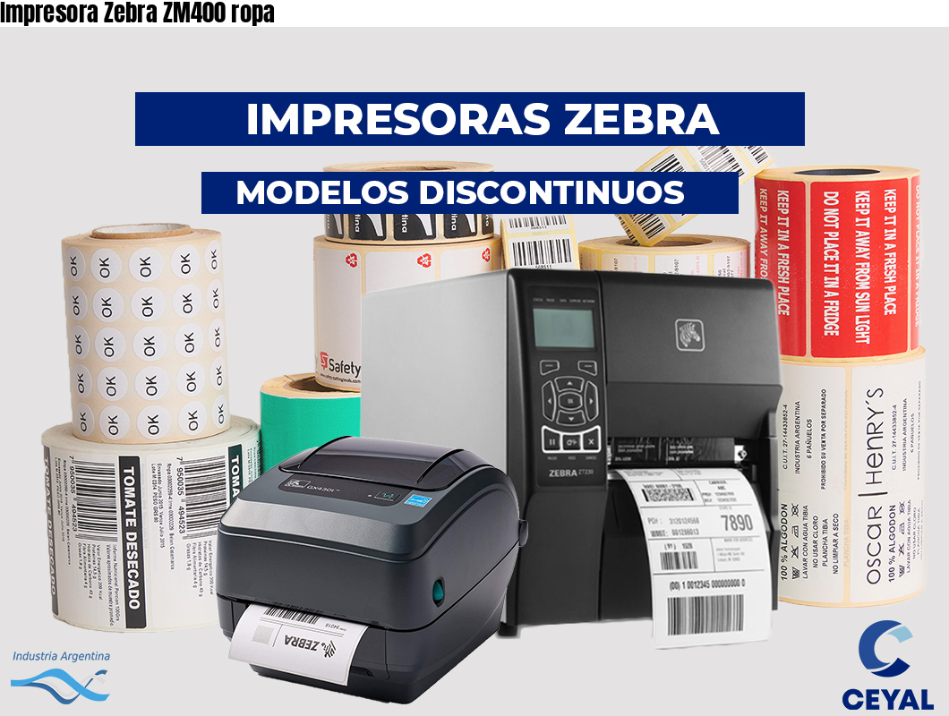 Impresora Zebra ZM400 ropa