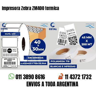 Impresora Zebra ZM400 termica