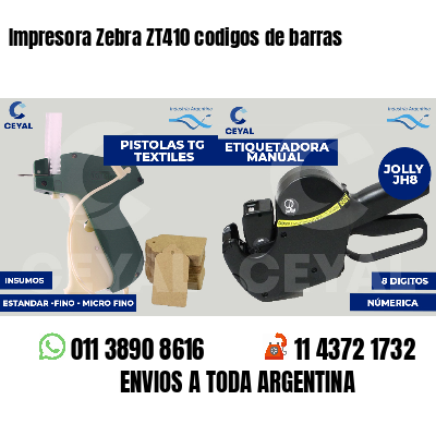 Impresora Zebra ZT410 codigos de barras
