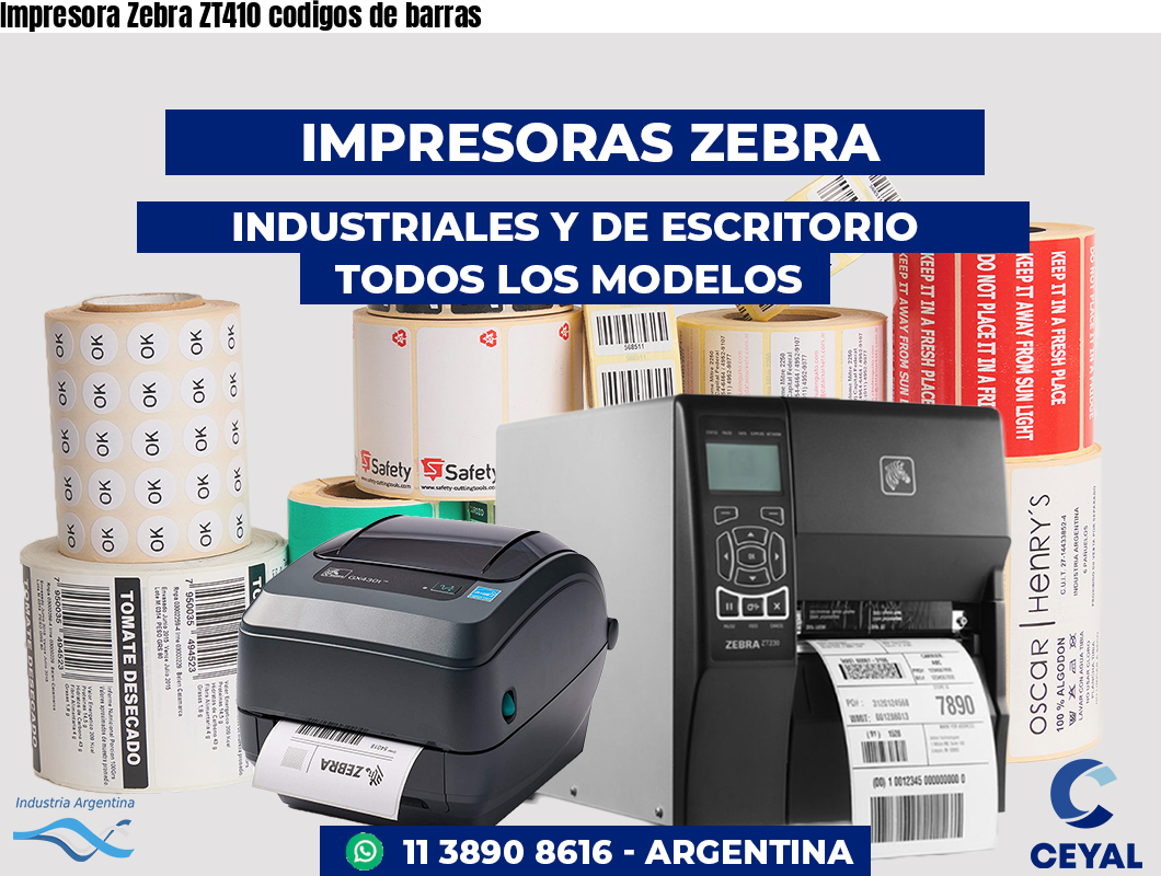 Impresora Zebra ZT410 codigos de barras
