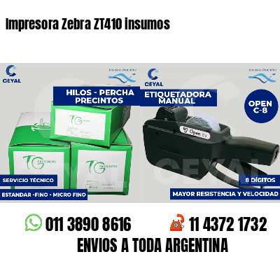 Impresora Zebra ZT410 insumos