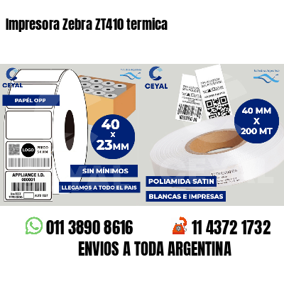 Impresora Zebra ZT410 termica
