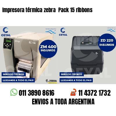Impresora térmica zebra  Pack 15 ribbons