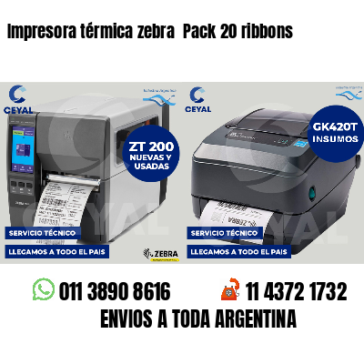 Impresora térmica zebra  Pack 20 ribbons