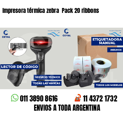 Impresora térmica zebra  Pack 20 ribbons