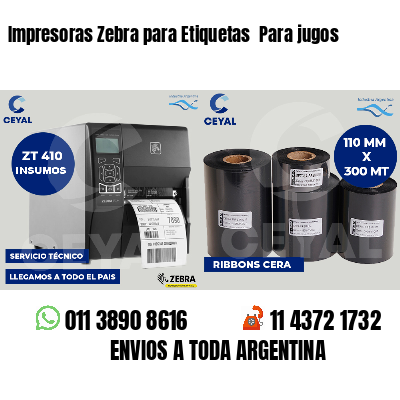 Impresoras Zebra para Etiquetas Para jugos
