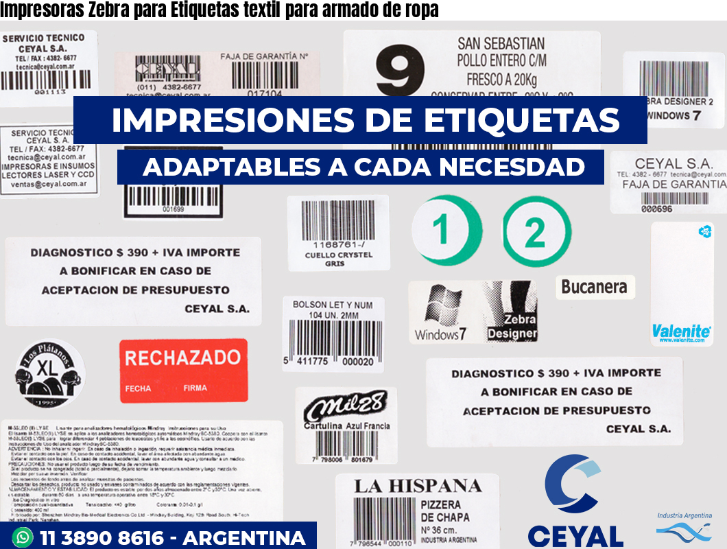 Impresoras Zebra para Etiquetas textil para armado de ropa